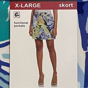 NWT Rafaella Floral Skort Tennis Pickleball Golf Women’s Size XL